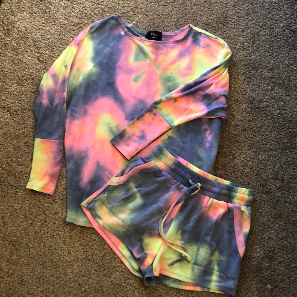 Vici Tie-Dye Knit Loungewear Set